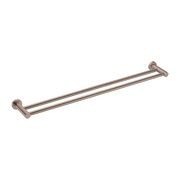 Mecca Double Towel Rail 800mm Brushed Bronze gallery detail image