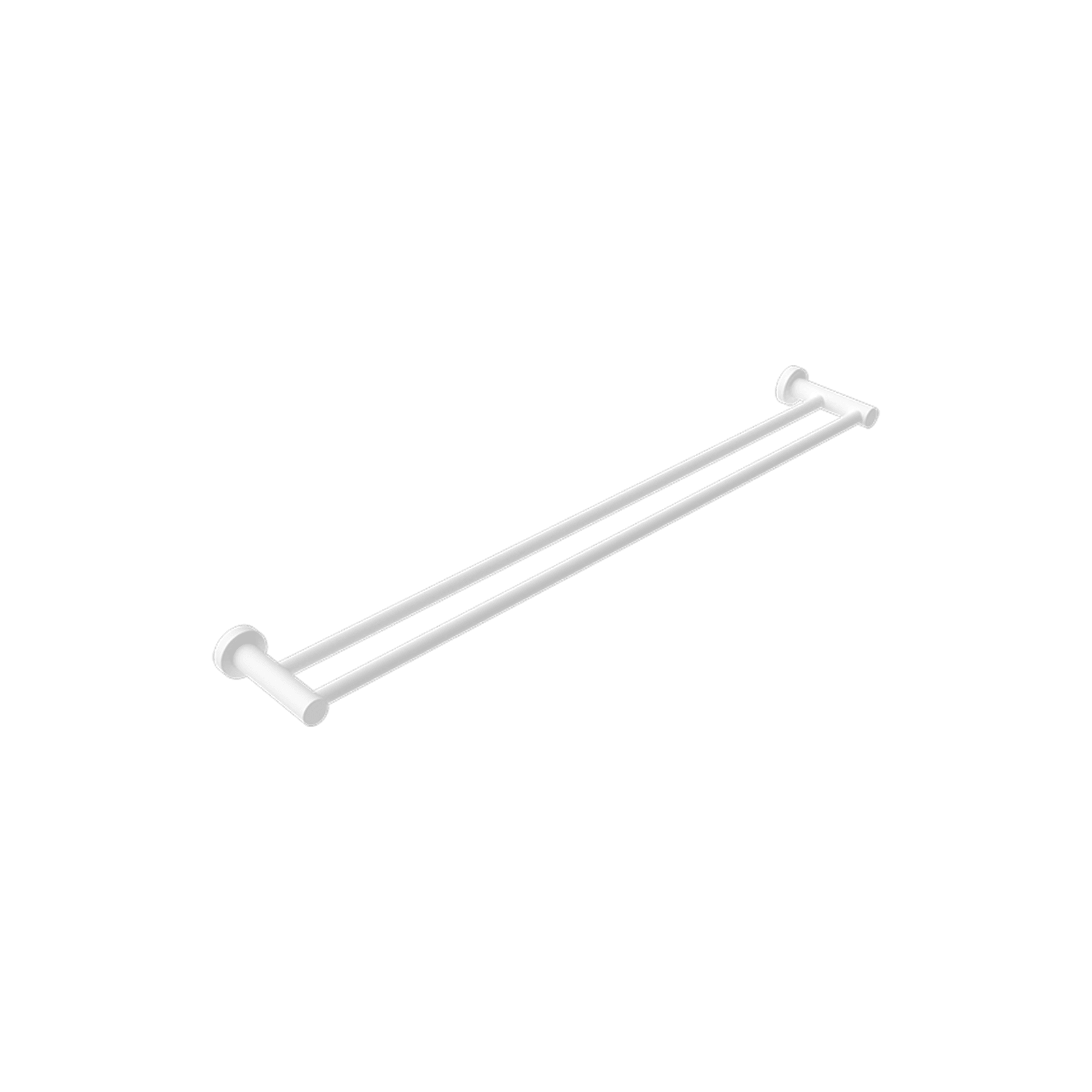 Mecca Double Towel Rail 800mm Matte White gallery detail image