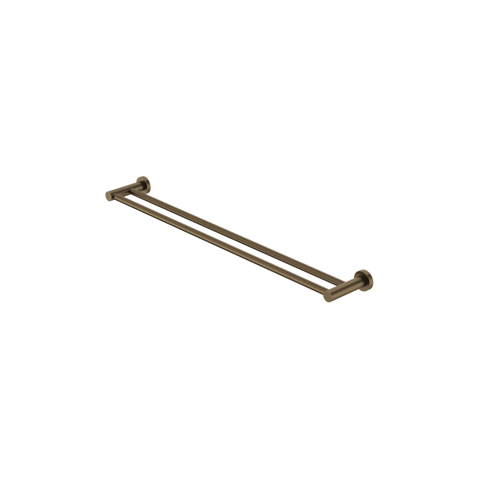 Mecca Double Towel Rail 800mm Tumbled Antique Brass gallery detail image