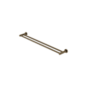 Mecca Double Towel Rail 800mm Tumbled Antique Brass gallery detail image