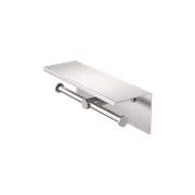Mecca Double Toilet Roll Holder With Shelf Brushed Nickel gallery detail image