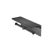 Mecca Double Toilet Roll Holder With Shelf Gun Metal gallery detail image