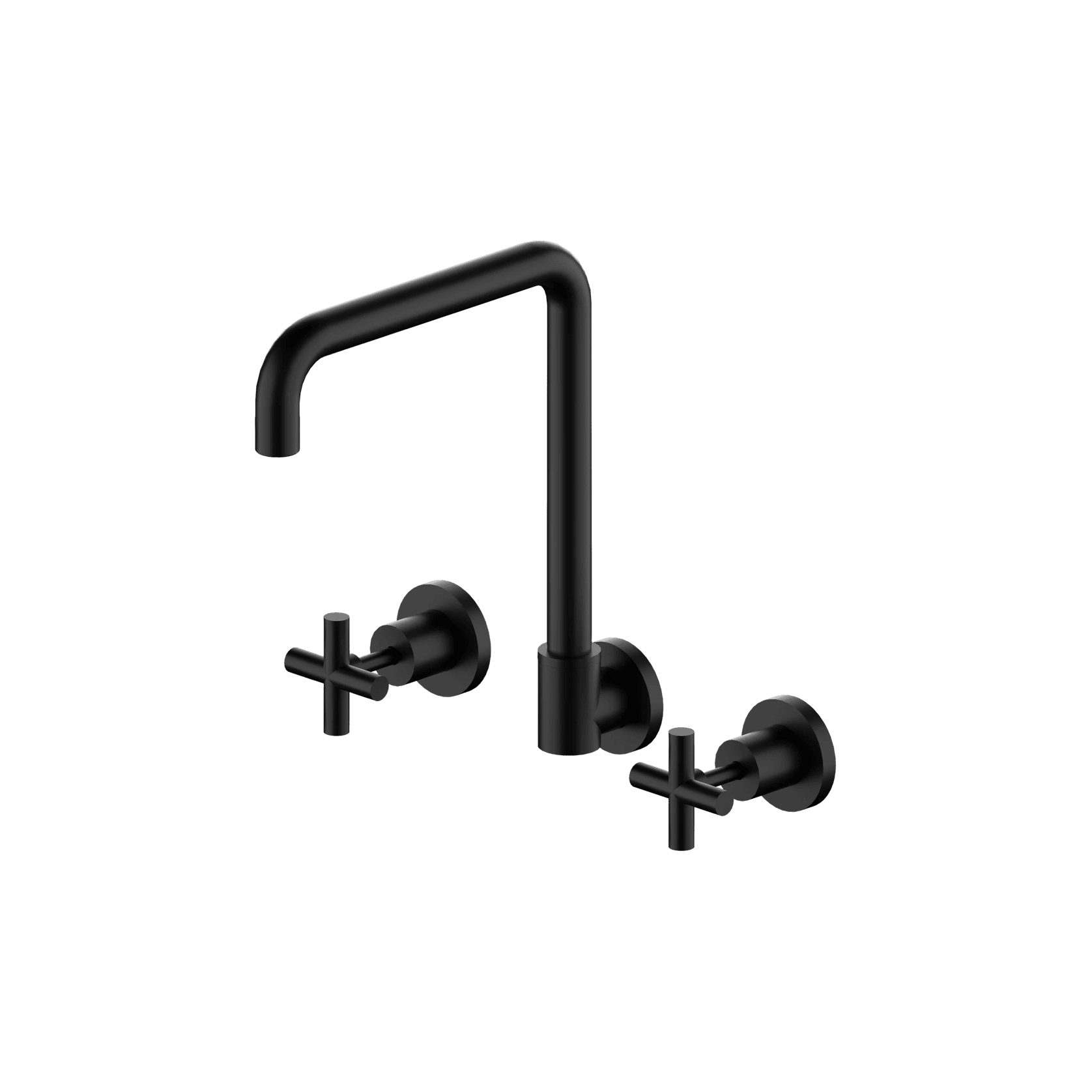 X Plus Wall Kitchen Set Swivel Spout Matte Black gallery detail image