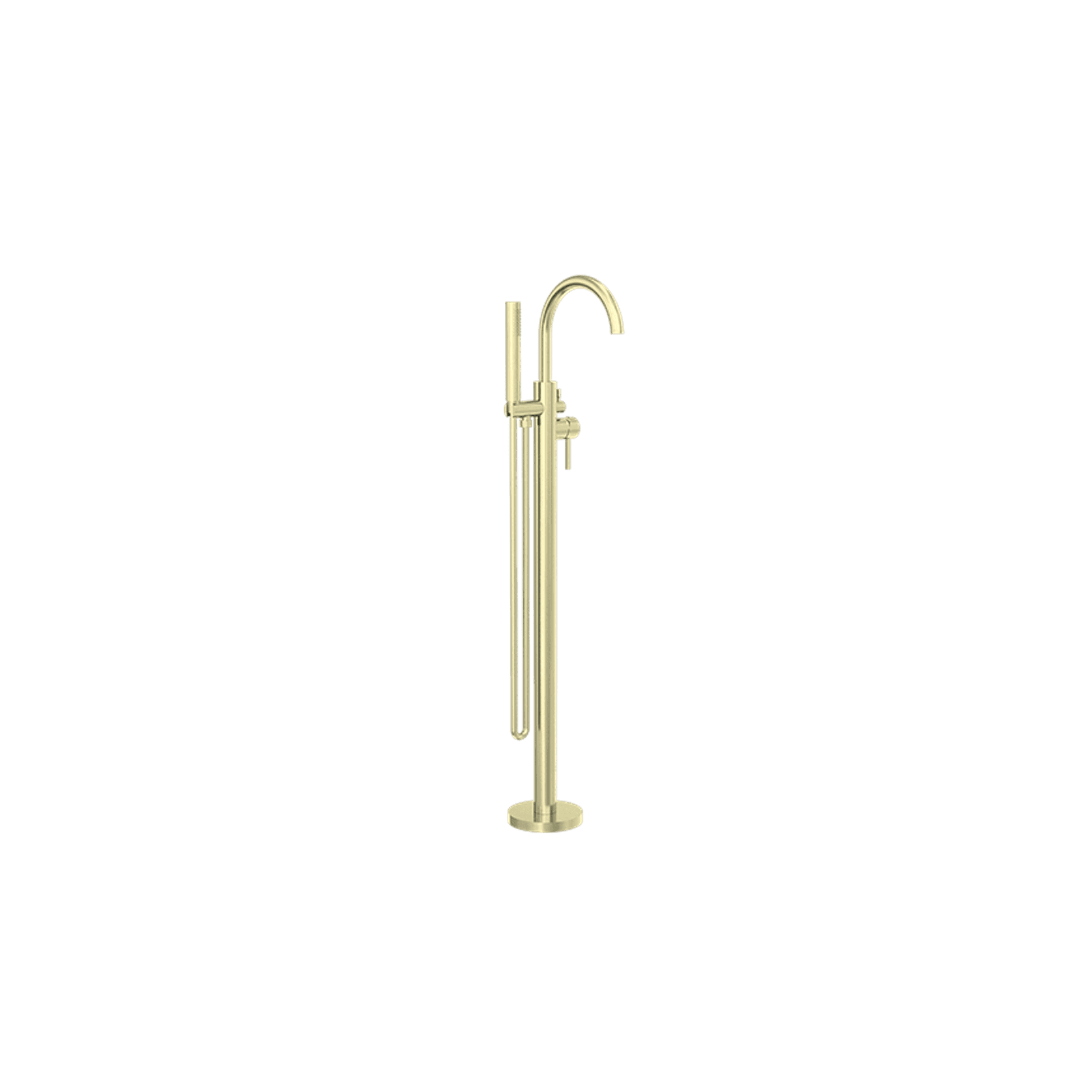 Mecca Round Freestanding Mixer With Hand Shower Brushed Gold gallery detail image