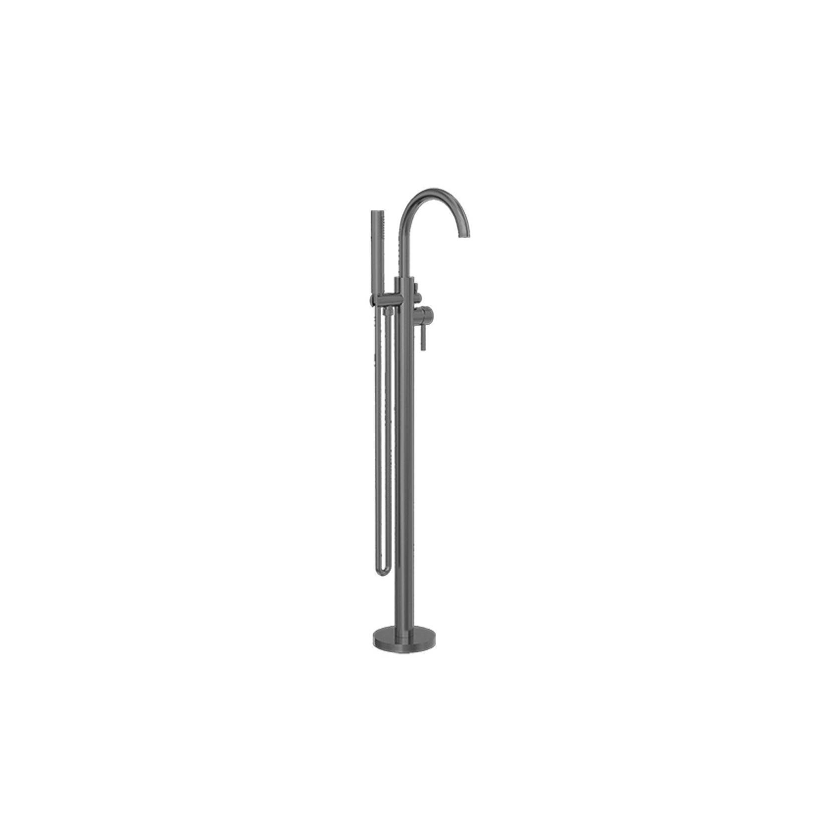 Mecca Round Freestanding Mixer With Hand Shower Gun Metal gallery detail image