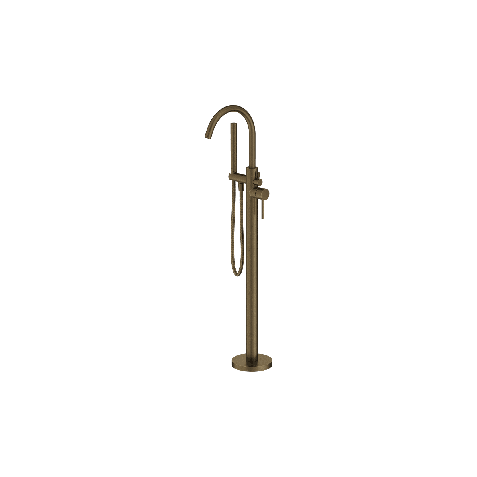 Mecca Round Freestanding Mixer With Hand Shower II Tumbled Antique Brass gallery detail image