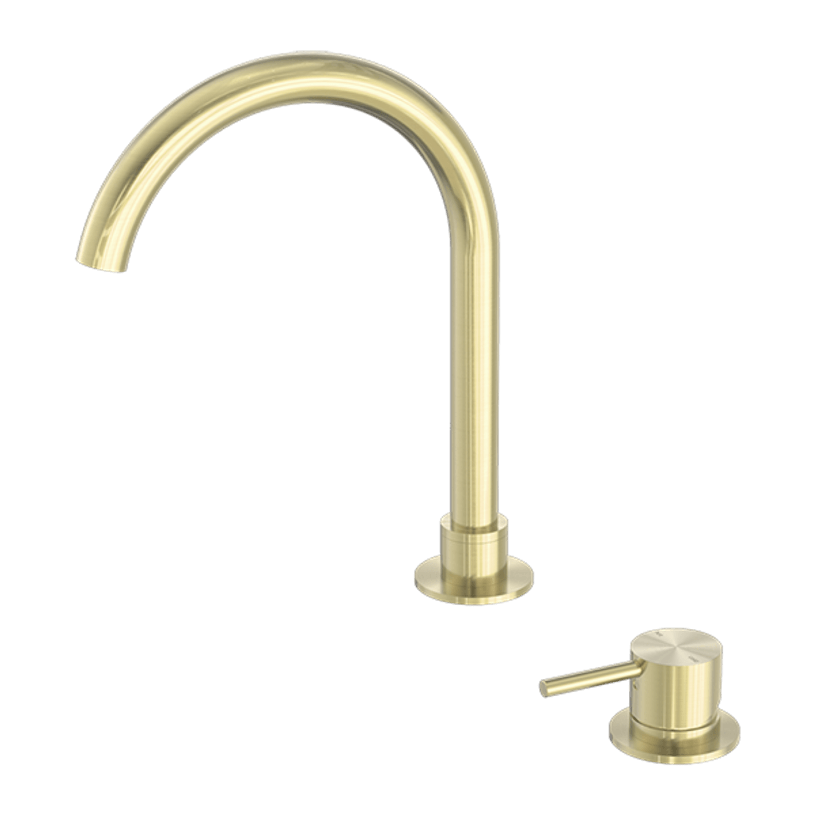 Mecca Hob Basin Mixer Round Swivel Spout Brushed Gold gallery detail image