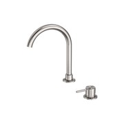 Mecca Hob Basin Mixer Round Swivel Spout Brushed Nickel gallery detail image