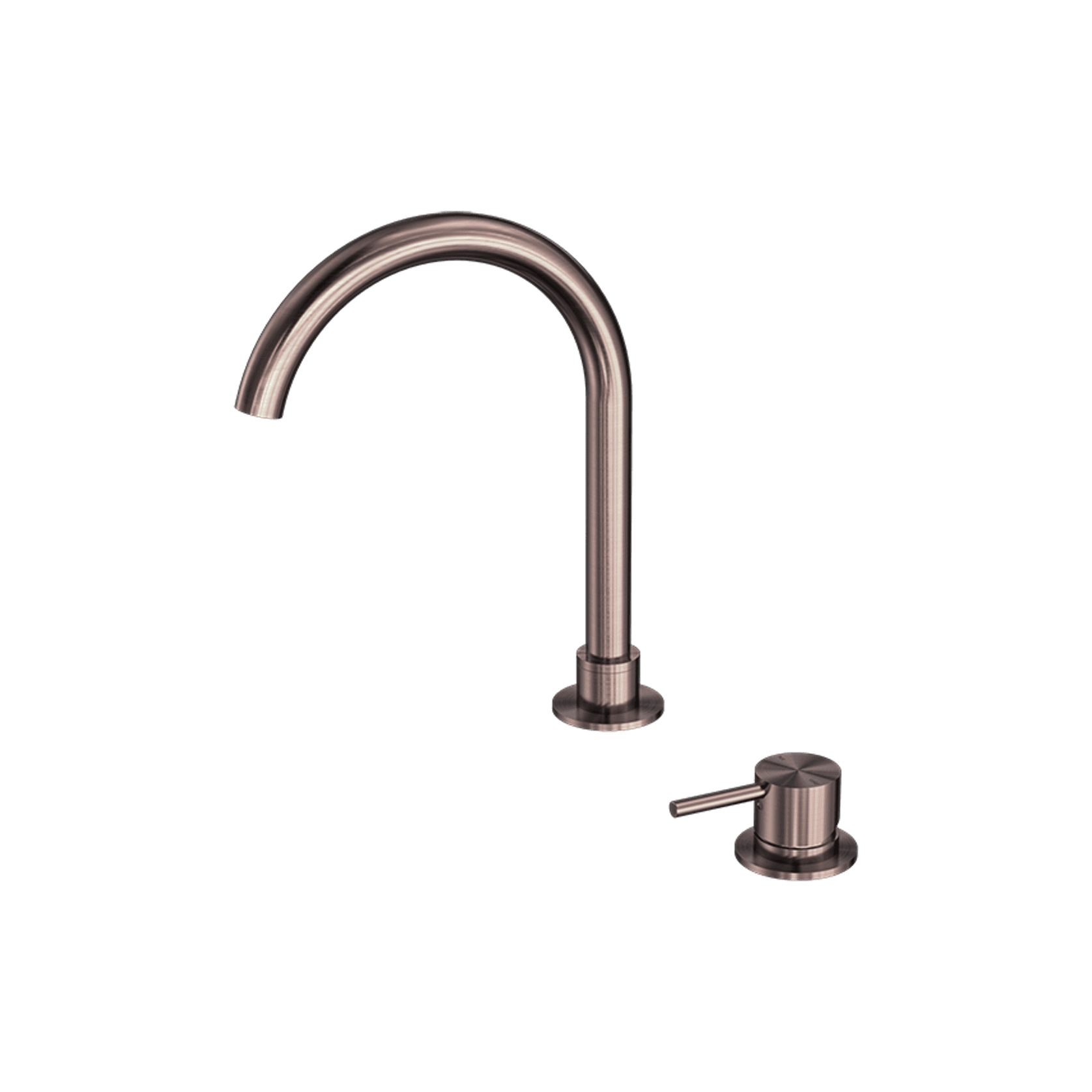 Mecca Hob Basin Mixer Round Swivel Spout Brushed Bronze gallery detail image