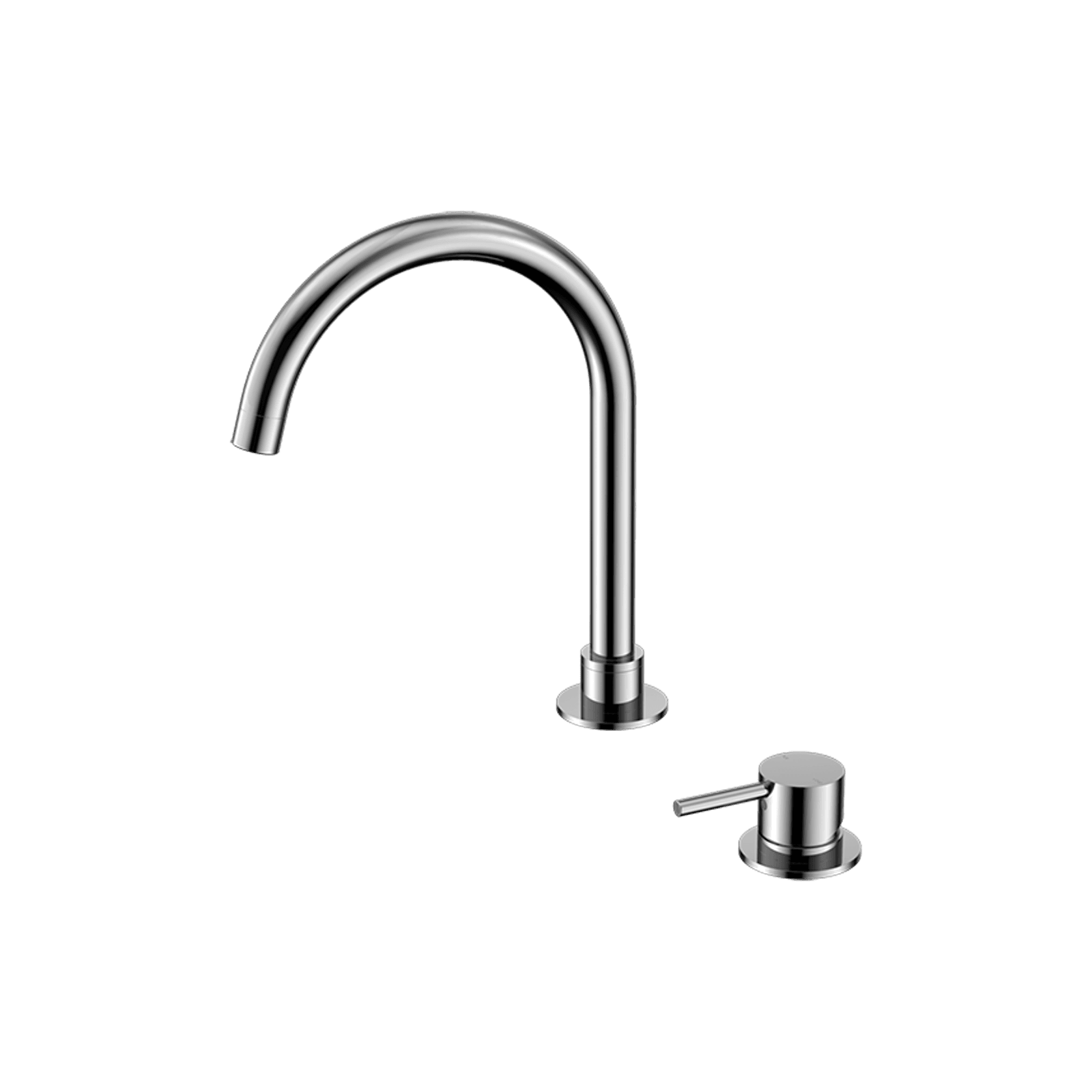 Mecca Hob Basin Mixer Round Swivel Spout Chrome gallery detail image