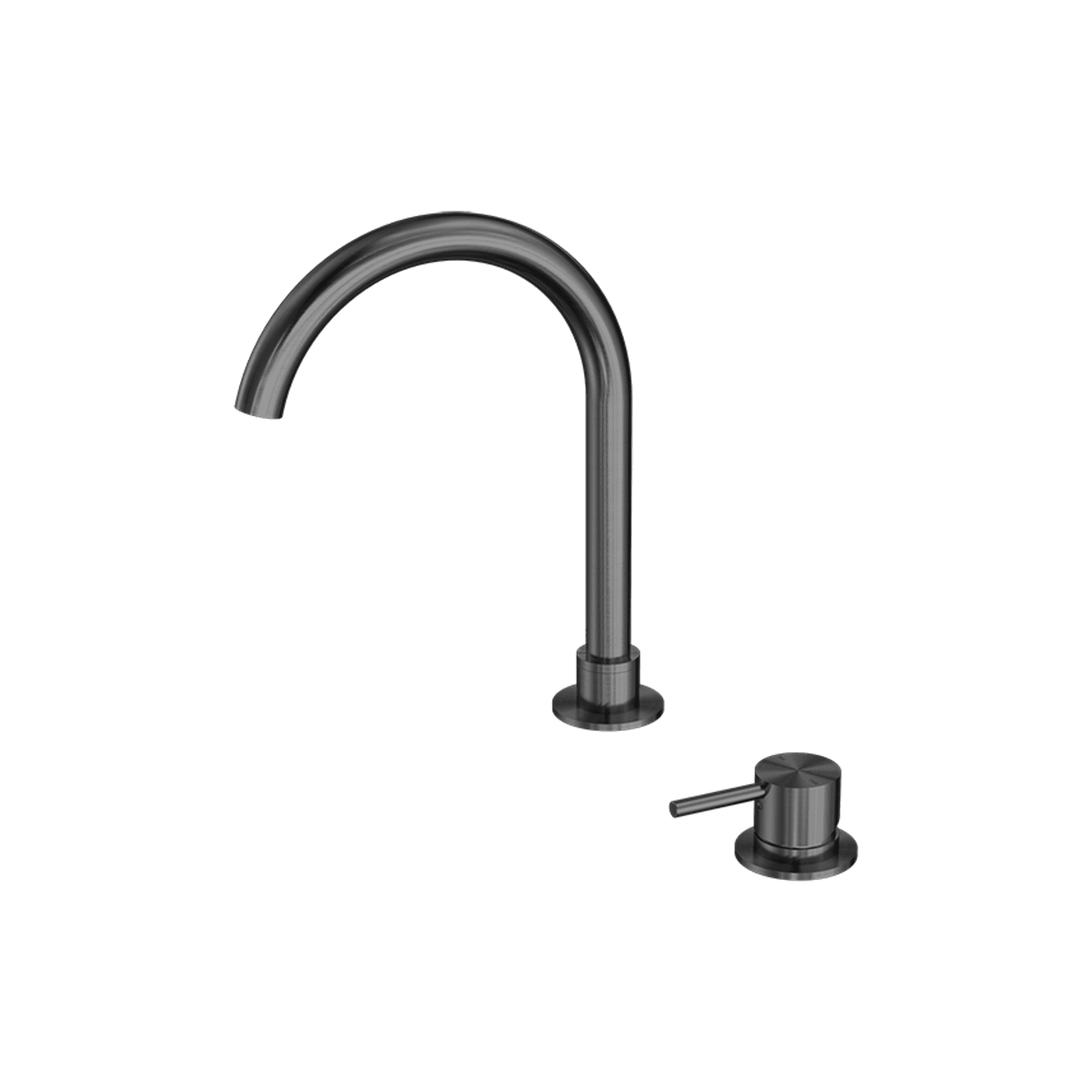 Mecca Hob Basin Mixer Round Swivel Spout Gun Metal gallery detail image