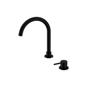 Mecca Hob Basin Mixer Round Swivel Spout Matte Black gallery detail image
