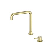 Mecca Hob Basin Mixer Square Swivel Spout Brushed Gold gallery detail image