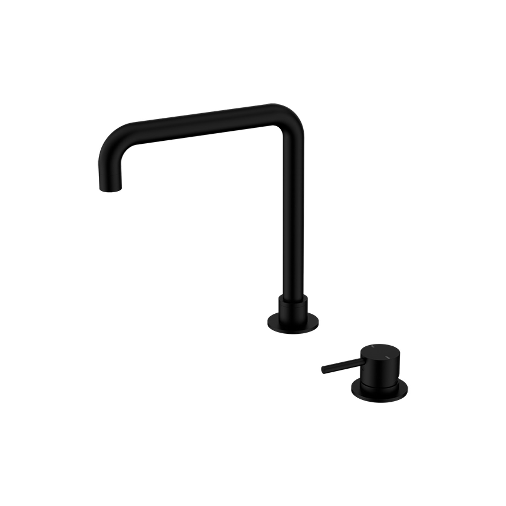 Mecca Hob Basin Mixer Square Swivel Spout Matte Black gallery detail image