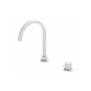 Mecca Hob Basin Mixer Round Swivel Spout Matte White gallery detail image