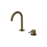 Mecca Hob Basin Mixer Set Arc Spout Tumbled Antique Brass gallery detail image