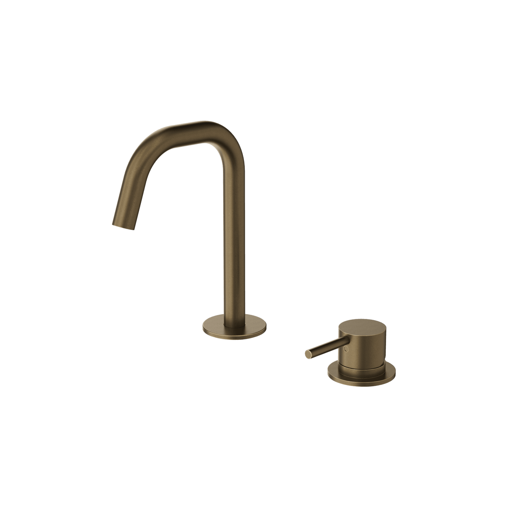 Mecca Hob Basin Mixer Set Edge Spout Tumbled Antique Brass gallery detail image