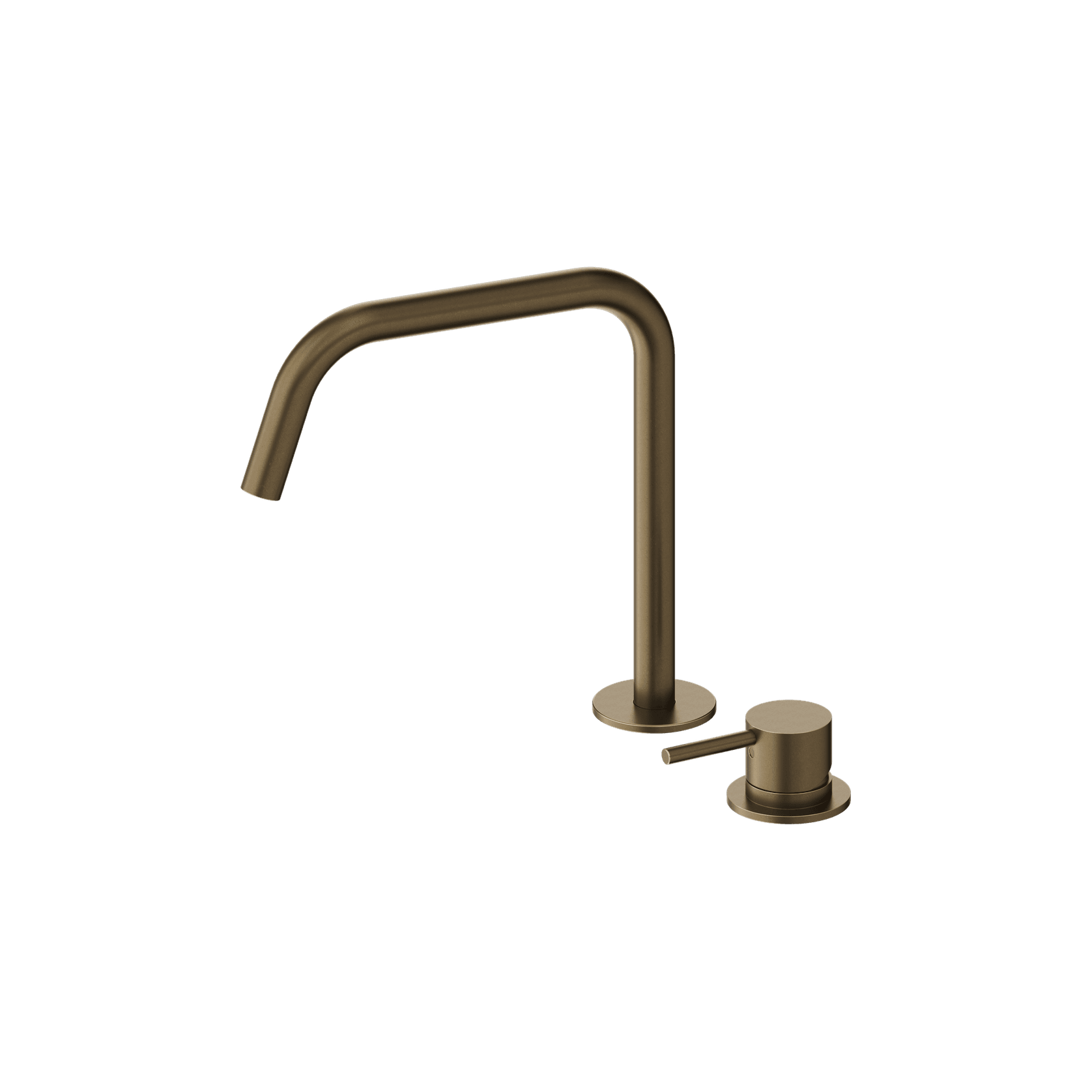 Mecca Hob Bath/Kitchen Mixer Set Edge Spout II Tumbled Antique Brass gallery detail image