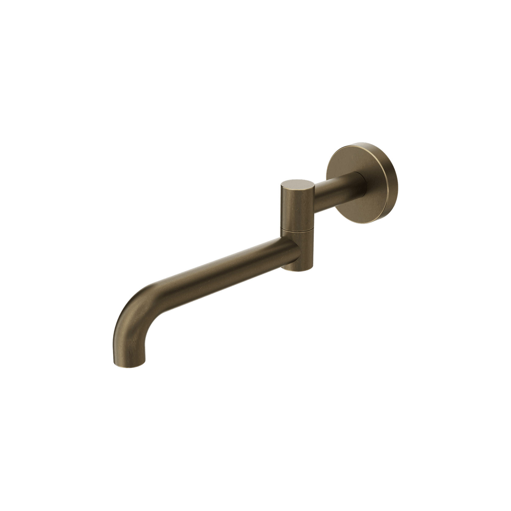 Mecca Wall Mounted Swivel Bath Spout Only 225mm II Tumbled Antique Brass gallery detail image