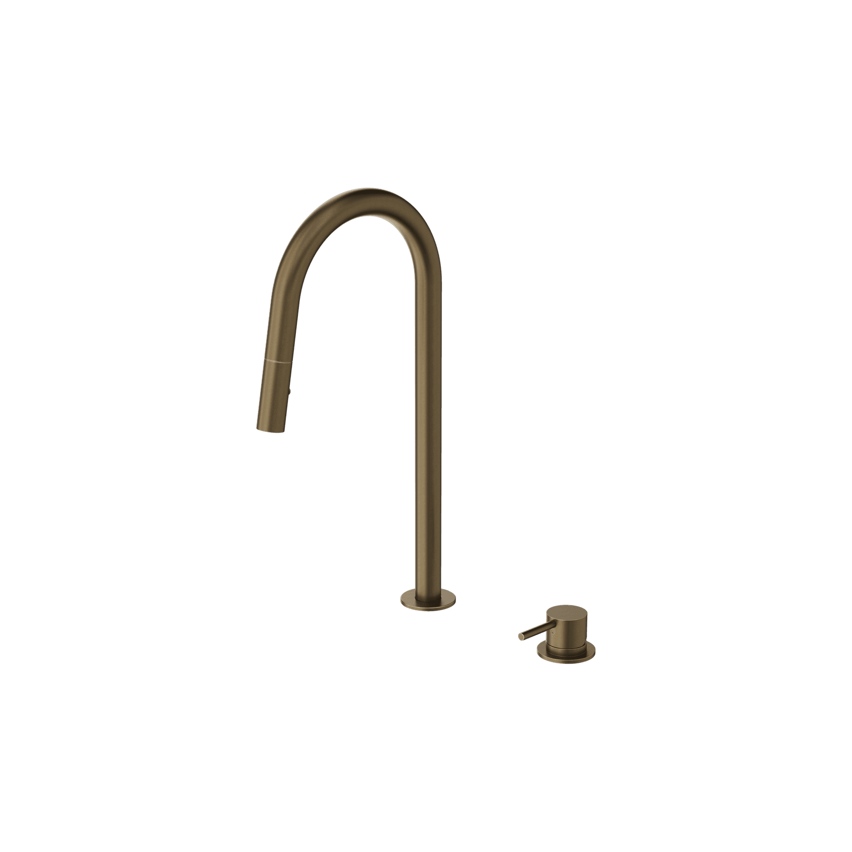 Mecca Hob Mounted Pull Out Sink Mixer Tumbled Antique Brass gallery detail image