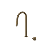 Mecca Hob Mounted Pull Out Sink Mixer Tumbled Antique Brass gallery detail image