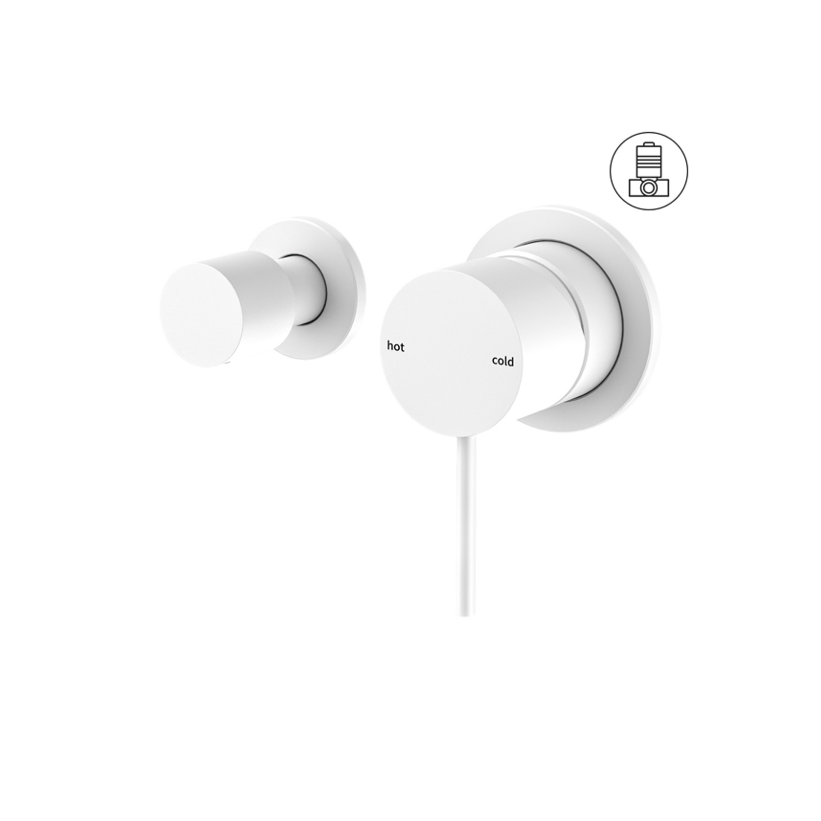 Mecca Shower Mixer With Horizontal 2 Way Divertor Matte White gallery detail image