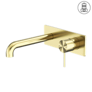 Mecca Wall Basin/Bath Mixer 260mm Brushed Gold gallery detail image