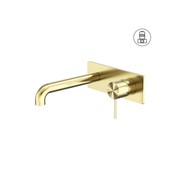 Mecca Wall Basin/Bath Mixer 260mm Brushed Gold gallery detail image