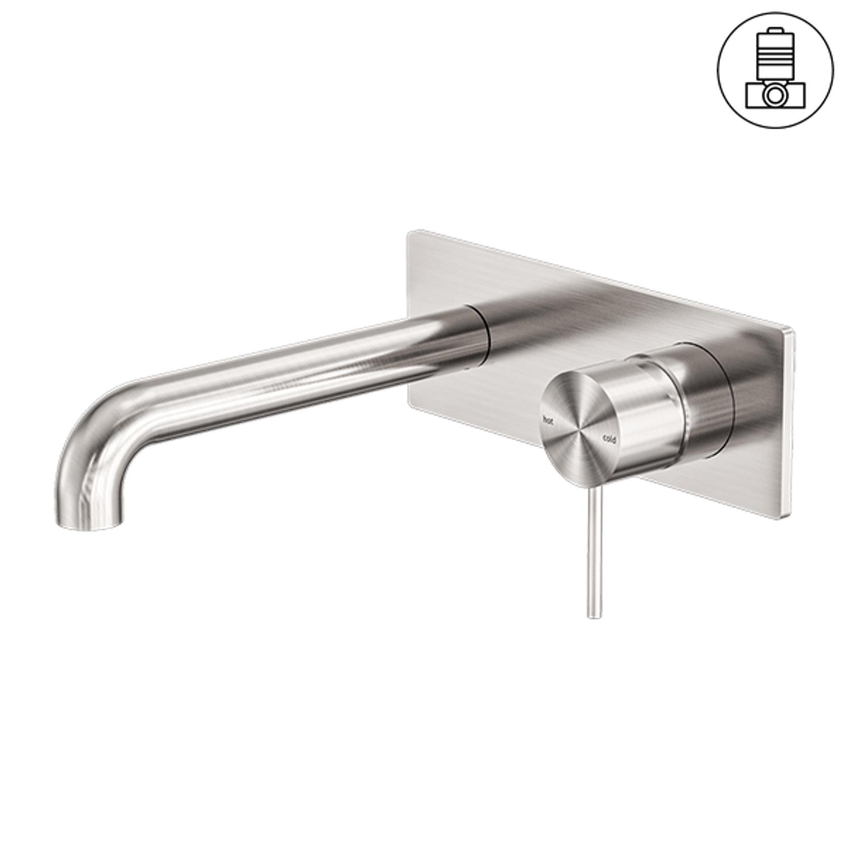 Mecca Wall Basin/Bath Mixer 230mm Brushed Nickel gallery detail image