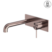 Mecca Wall Basin/Bath Mixer 230mm Brushed Bronze gallery detail image