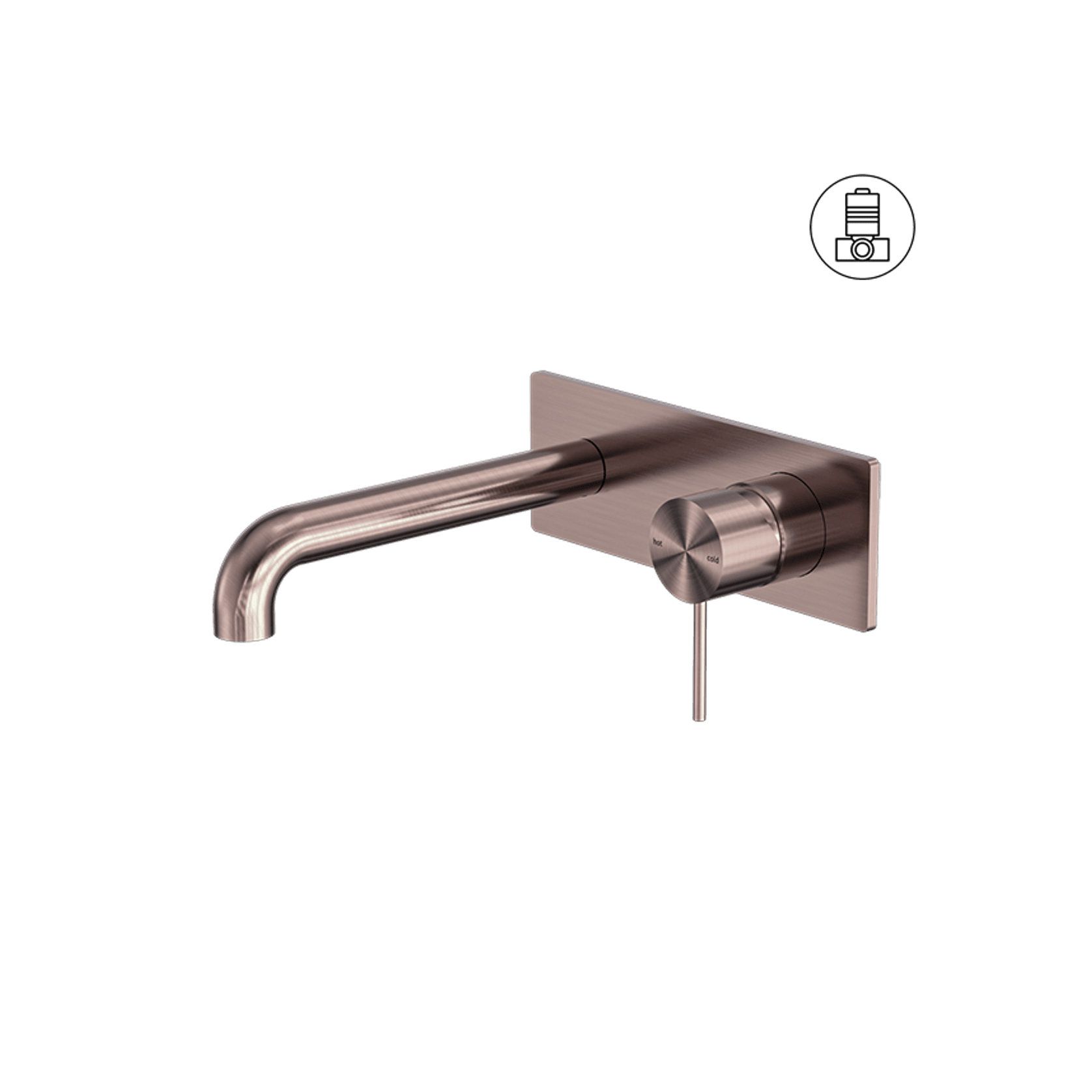Mecca Wall Basin/Bath Mixer 120mm Brushed Bronze gallery detail image