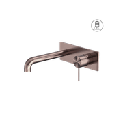 Mecca Wall Basin/Bath Mixer 120mm Brushed Bronze gallery detail image