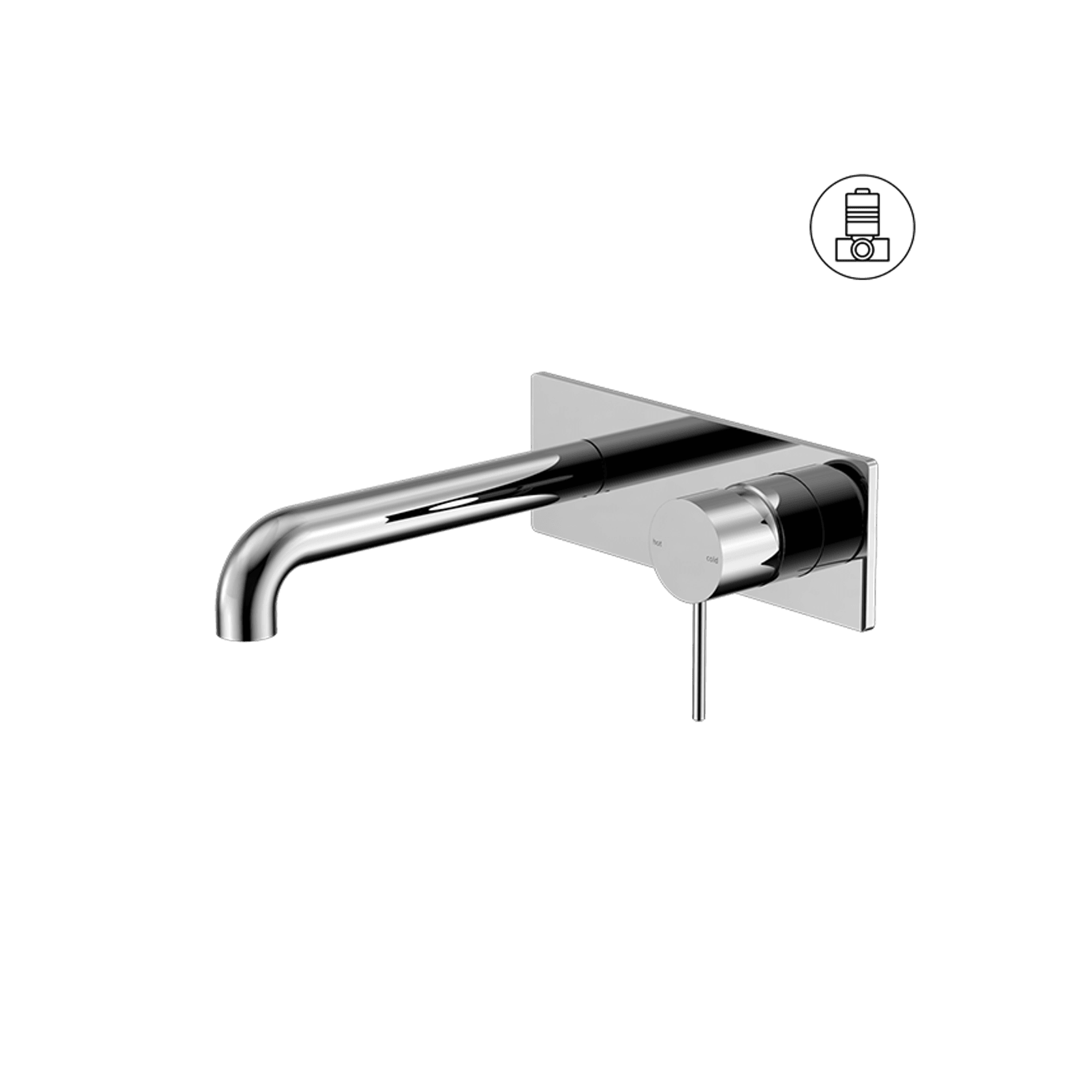 Mecca Wall Basin/Bath Mixer 185mm Chrome gallery detail image