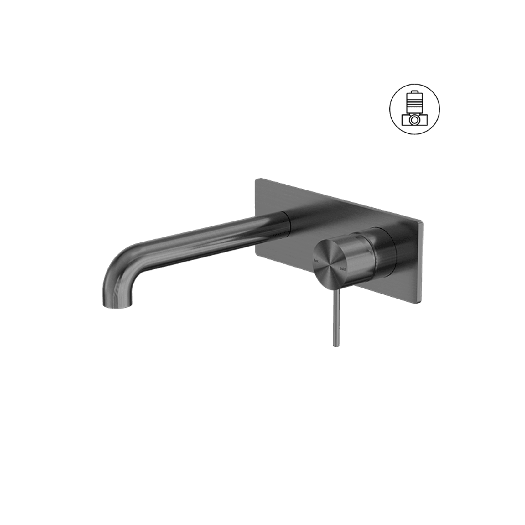 Mecca Wall Basin/Bath Mixer 230mm Gun Metal gallery detail image