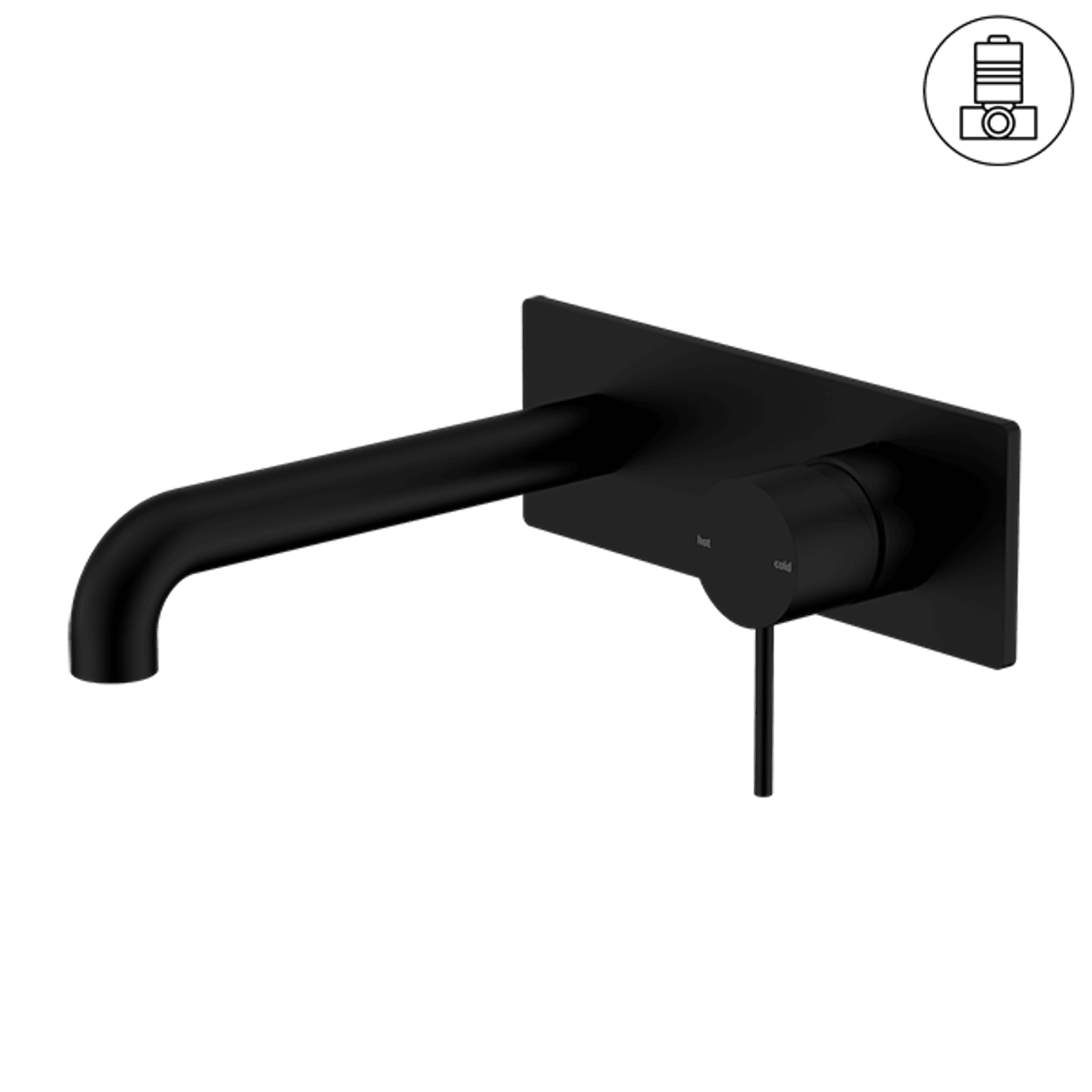 Mecca Wall Basin/Bath Mixer 120mm Matte Black gallery detail image