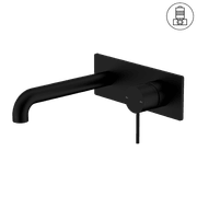 Mecca Wall Basin/Bath Mixer 120mm Matte Black gallery detail image