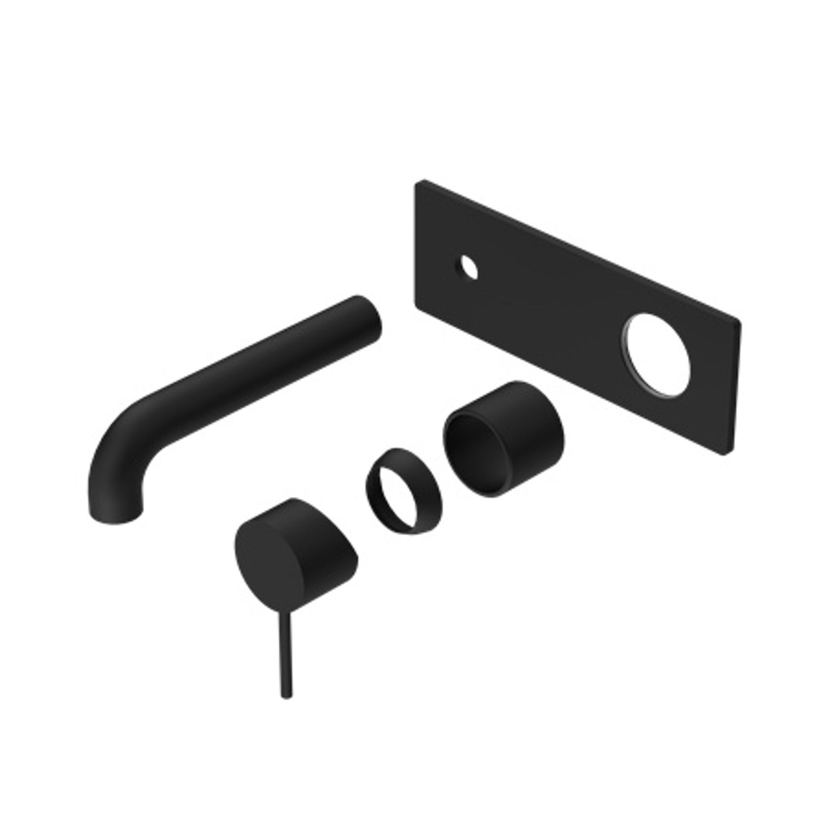 Mecca Wall Basin/Bath Mixer 230mm Trim Kits Only Matte Black gallery detail image