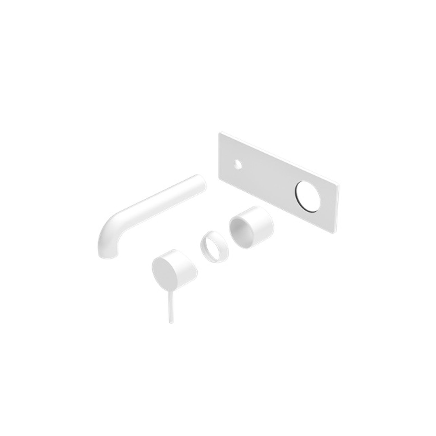 Mecca Wall Basin/Bath Mixer 185mm Trim Kits Only Matte White gallery detail image