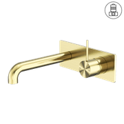 Mecca Wall Basin/Bath Mixer Handle Up 160mm Brushed Gold gallery detail image