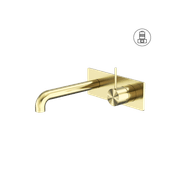 Mecca Wall Basin/Bath Mixer Handle Up 230mm Brushed Gold gallery detail image