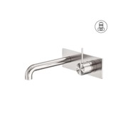 Mecca Wall Basin/Bath Mixer Handle Up 185mm Brushed Nickel gallery detail image