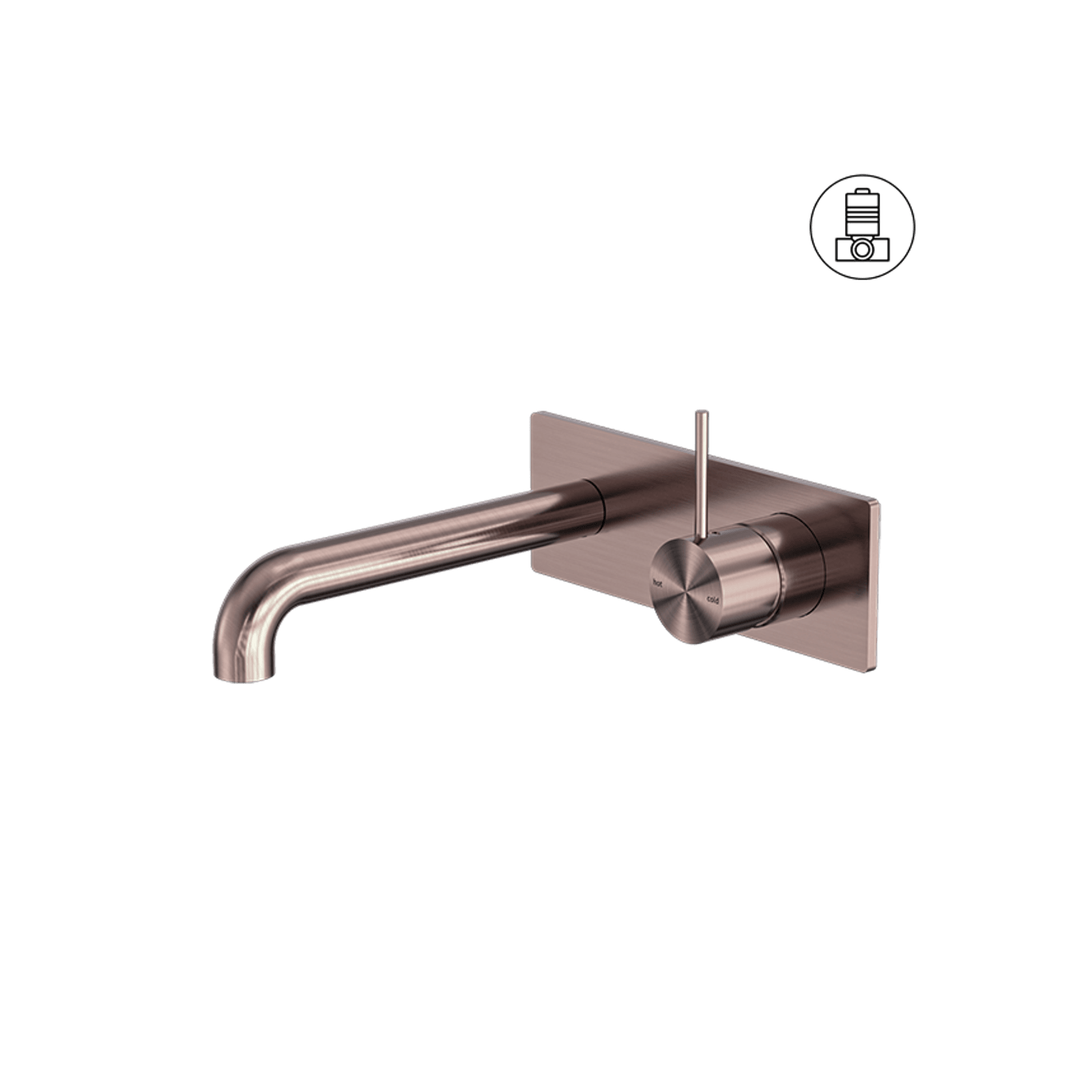 Mecca Wall Basin/Bath Mixer Handle Up 185mm Brushed Bronze gallery detail image