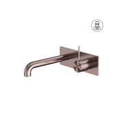 Mecca Wall Basin/Bath Mixer Handle Up 185mm Brushed Bronze gallery detail image