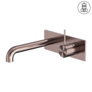 Mecca Wall Basin/Bath Mixer Handle Up 230mm Brushed Bronze gallery detail image