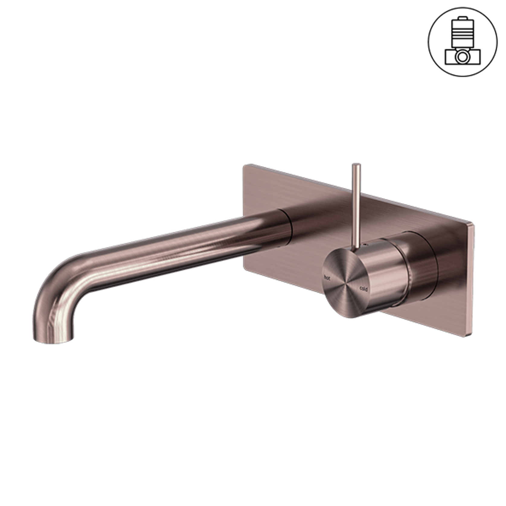 Mecca Wall Basin/Bath Mixer Handle Up 260mm Brushed Bronze gallery detail image