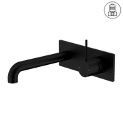 Mecca Wall Basin/Bath Mixer Handle Up 120mm Matte Black gallery detail image