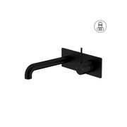 Mecca Wall Basin/Bath Mixer Handle Up 120mm Matte Black gallery detail image