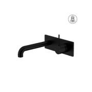 Mecca Wall Basin/Bath Mixer Handle Up 120mm Matte Black gallery detail image
