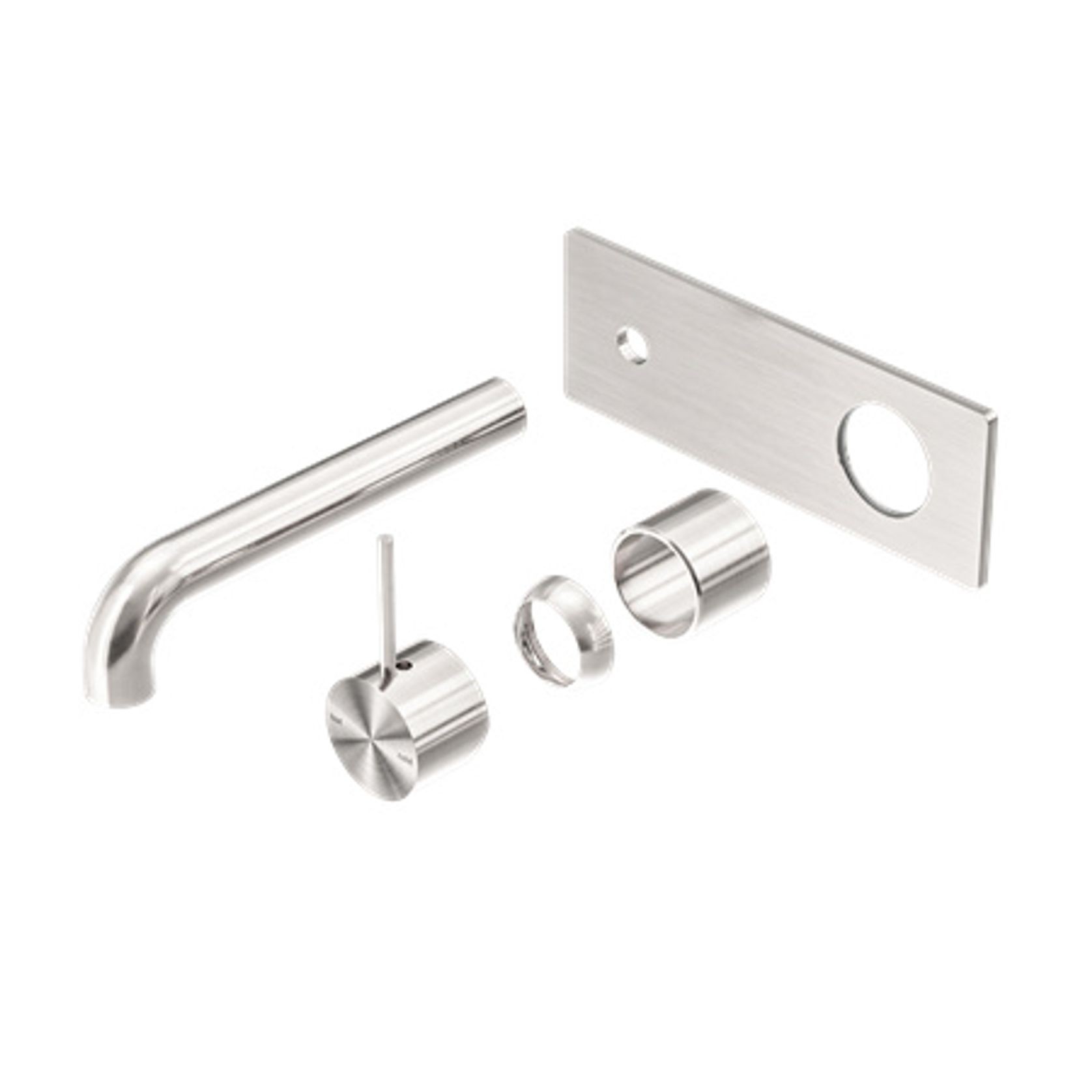 Mecca Wall Basin/Bath Mixer Handle Up 160mm Trim Kits Only Brushed Nickel gallery detail image