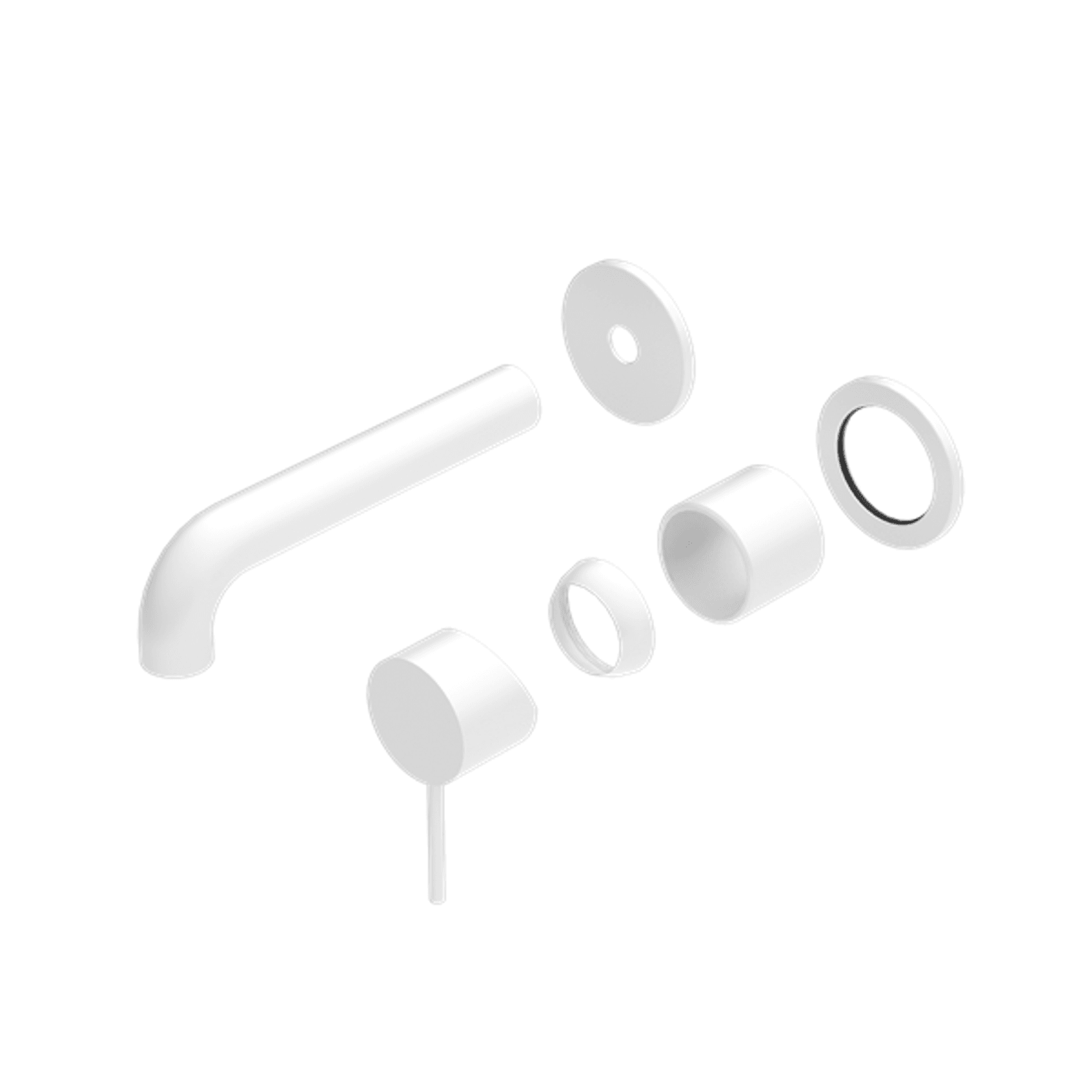 Mecca Wall Basin/Bath Mixer Separate Back Plate 185mm Trim Kits Only Matte White gallery detail image
